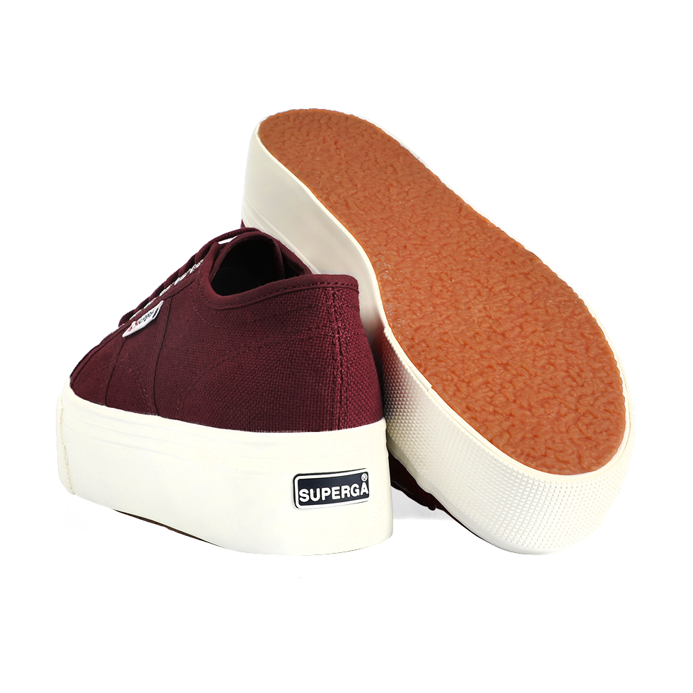 Superga 2790 Flatform Red Bordeaux Full Avorio