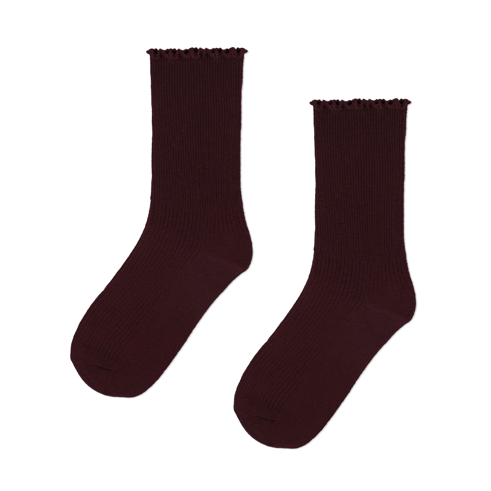 Superga Ruffle Socks Burgundy