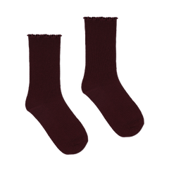 Superga Ruffle Socks Burgundy