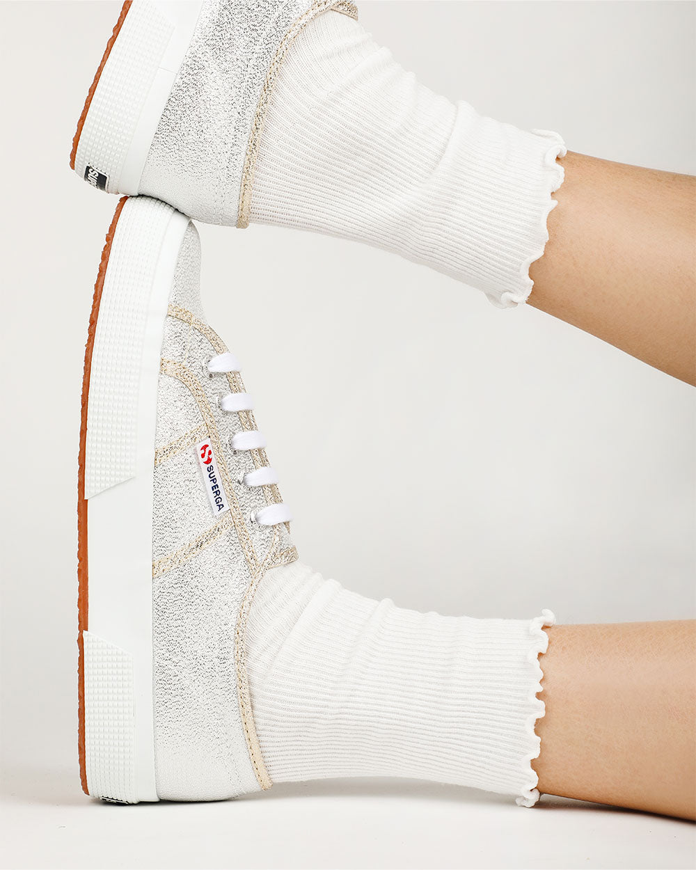 Superga Ruffle Socks White