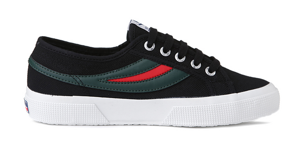Superga 2750 Swallow Tail Black-Evergreen-Red