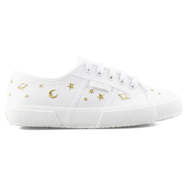 Superga 2750 Embroidery White-Gold Galaxy
