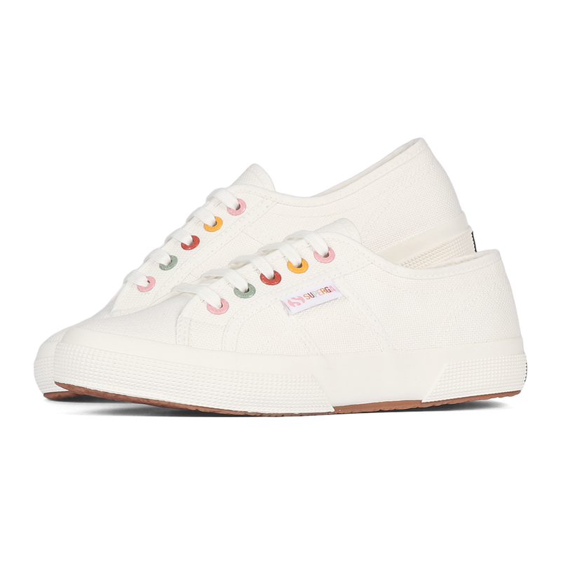 Superga 2750 Rainbow Eyelets White Avorio Groovy