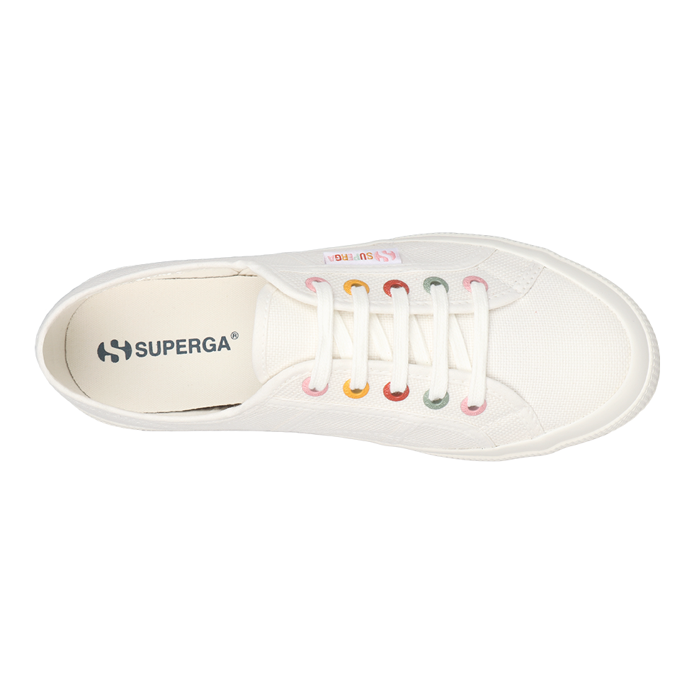 Superga 2750 Rainbow Eyelets White Avorio Groovy