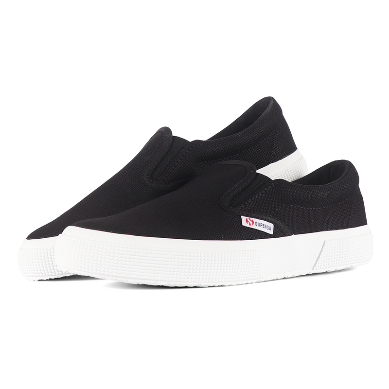 Superga black top slip on