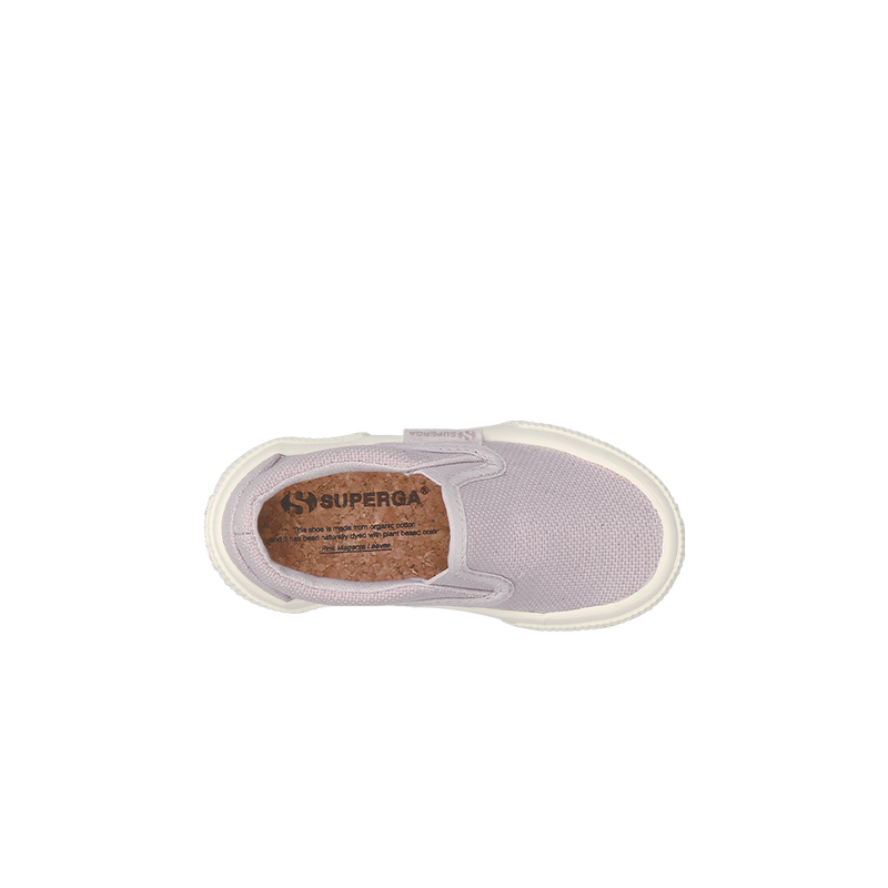 Superga 2350 Junior Slip On Organic Canvas Natural Dye Pink Magenta Leaves